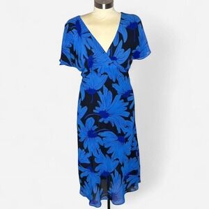Y2K blue‎ floral midi dress